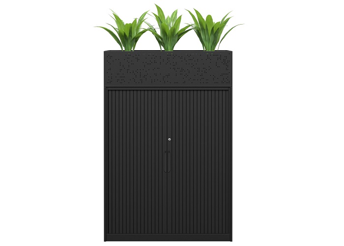 DD Lunar Tambour Door Cabinet with Planter Box