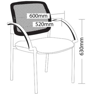 ST Maxi Mesh Back Hospitality Chair with 4 Legs - Chrome
