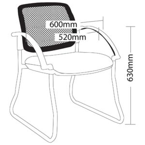 ST Maxi Mesh Back Sled Base Hospitality Chair - Chrome