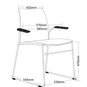 ST Vinn Fabric Upholstered Stackable Client Chair with Arms